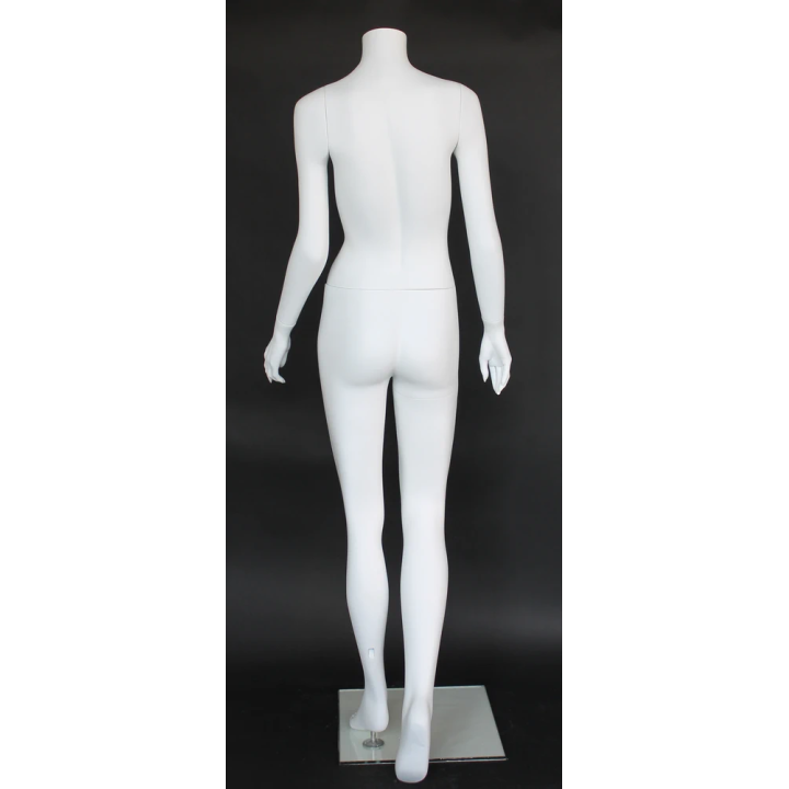 STW125-WT - Matte White Headless Female Mannequin in Walk pose
