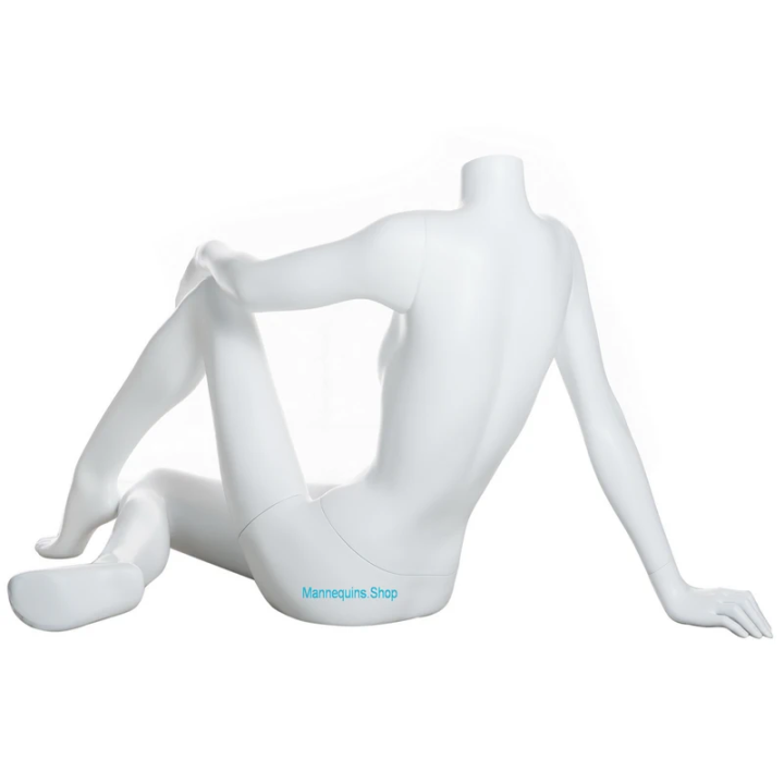 STW029-WT Reclining Headless Seated Female Mannequin Matte White