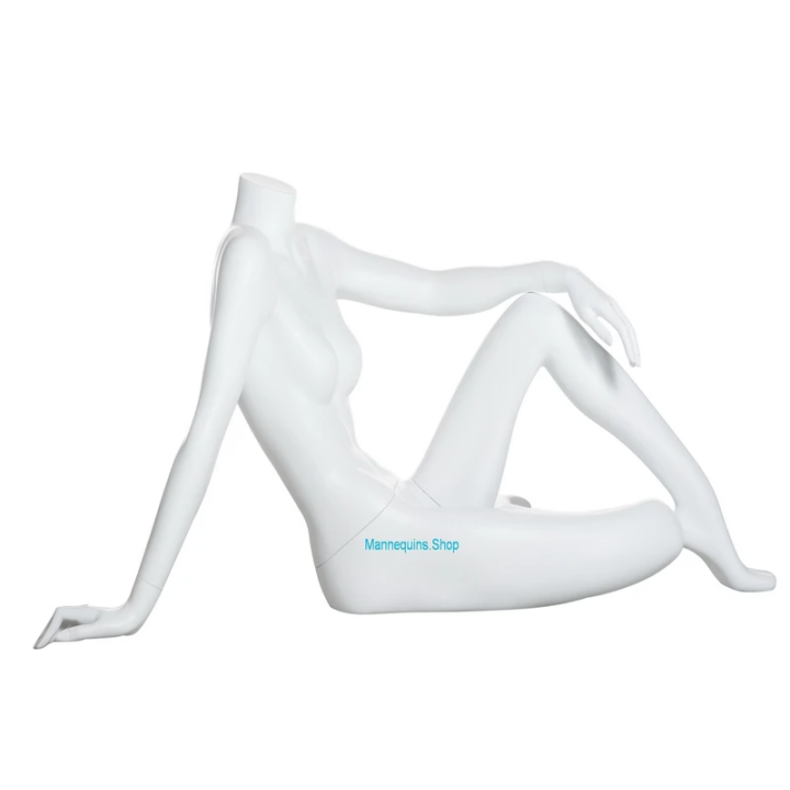 STW029-WT Reclining Headless Seated Female Mannequin Matte White