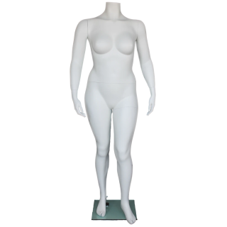 PLUS-1 Matte White Plus size Headless Female Mannequin