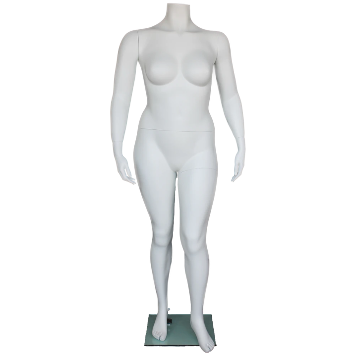 PLUS-1 Matte White Plus size Headless Female Mannequin