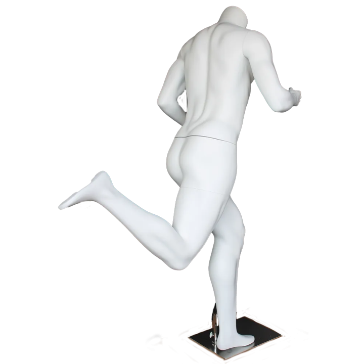 5 ft 7 in Matte white finish Headless Running Male Mannequin