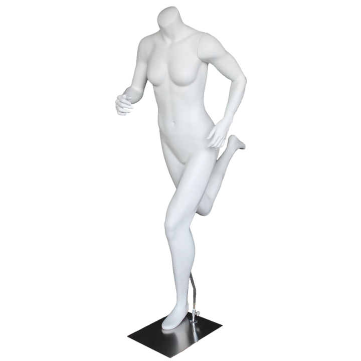 5 ft 2 in  Matte White finish Headless Running Female Mannequin