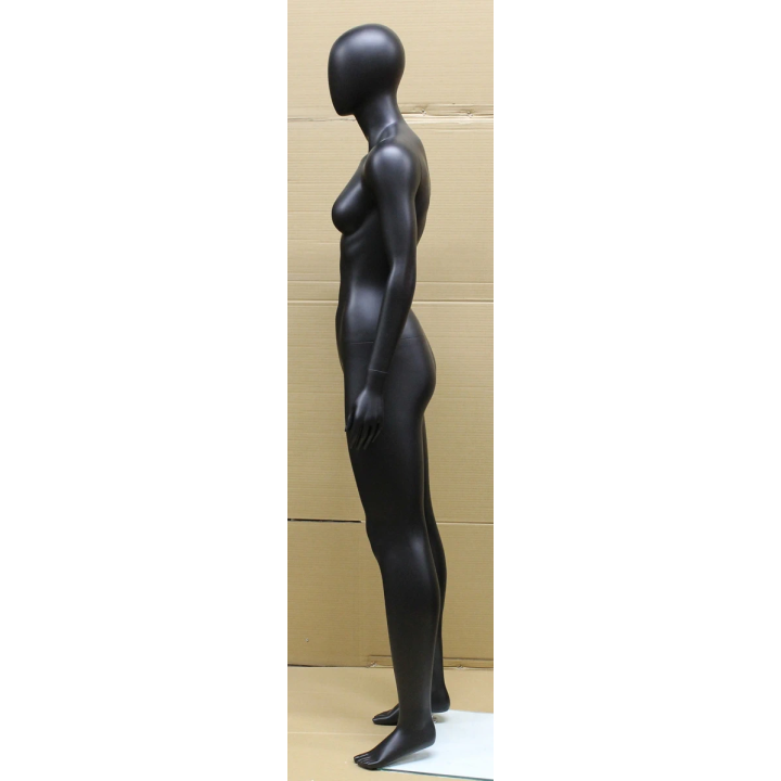 SFW51E-MB - Matte Black Athletic Egg Head Female Mannequin