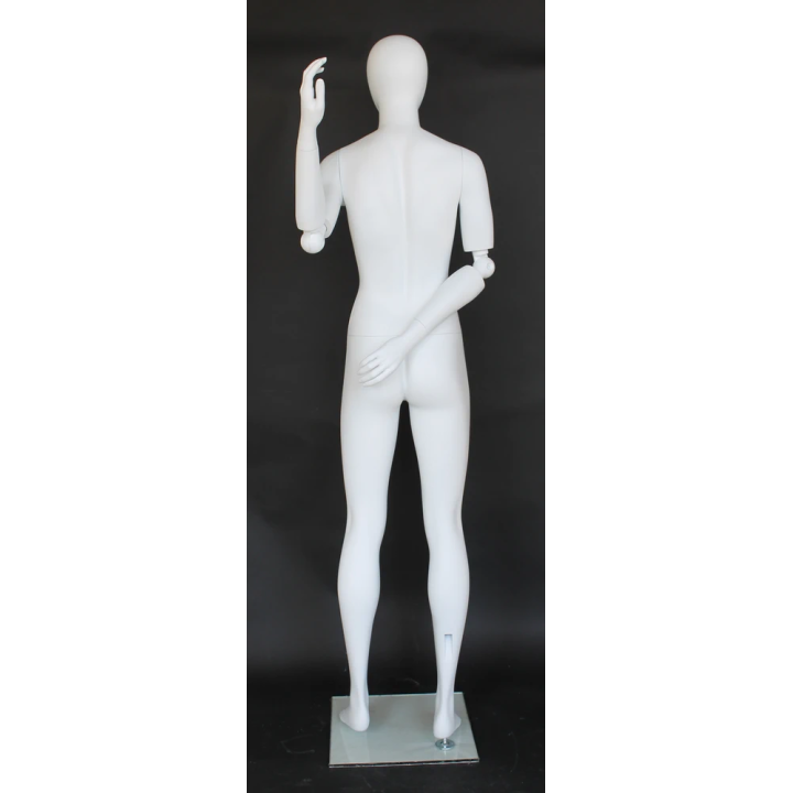 SFW38E-WT - Matte White Egg Head Female Mannequin with Bendable Arms