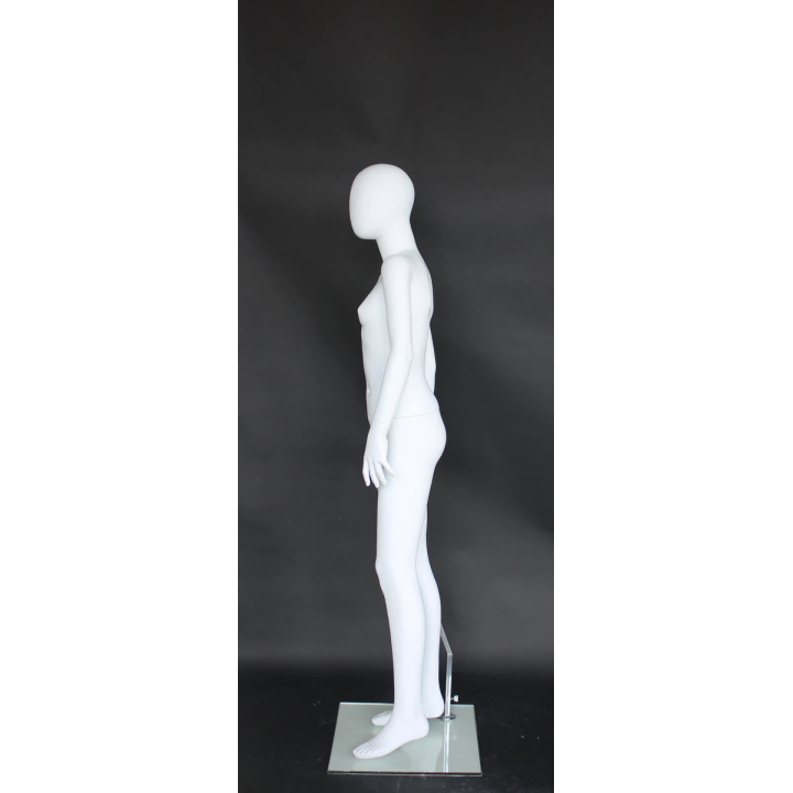 CF13E-WT - Matte White Egg Head 13 Years Teenage Girl Mannequin