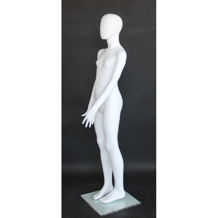 CB16E-WT - 5 ft Matte White Egg Head full body Teenage Mannequin