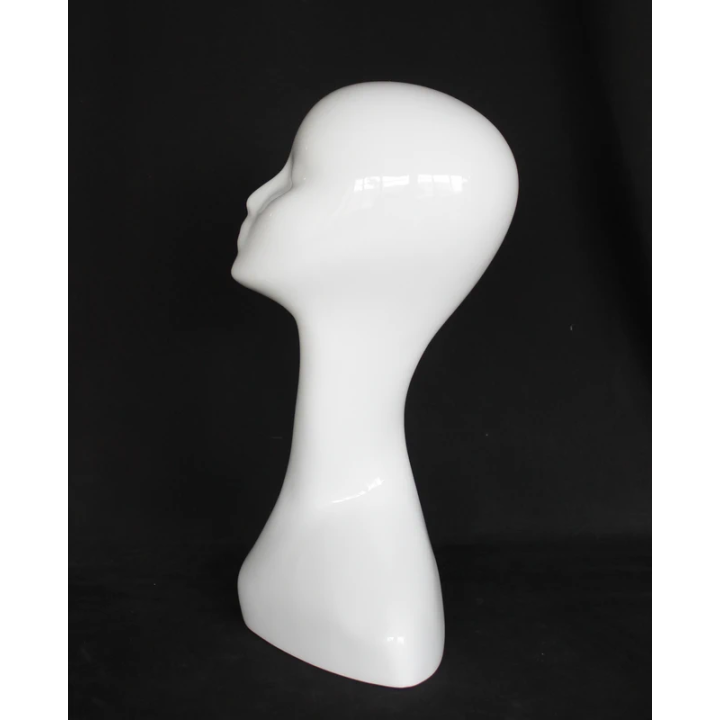 MH51-GW - 19 in Glossy White Abstract Featured Face Head Mannequin