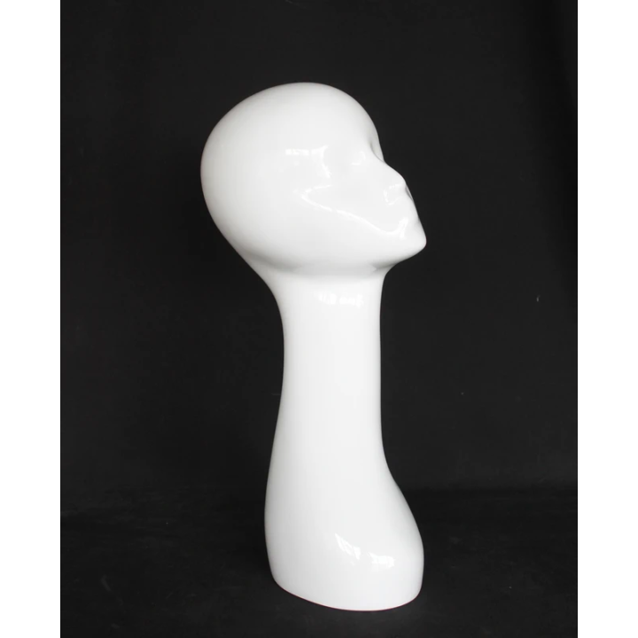 MH51-GW - 19 in Glossy White Abstract Featured Face Head Mannequin