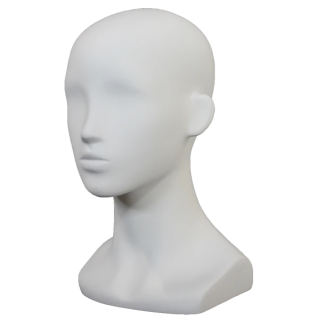 MH53-WT - 13 in Matte White Abstract Featured Face Female Head Mannequin