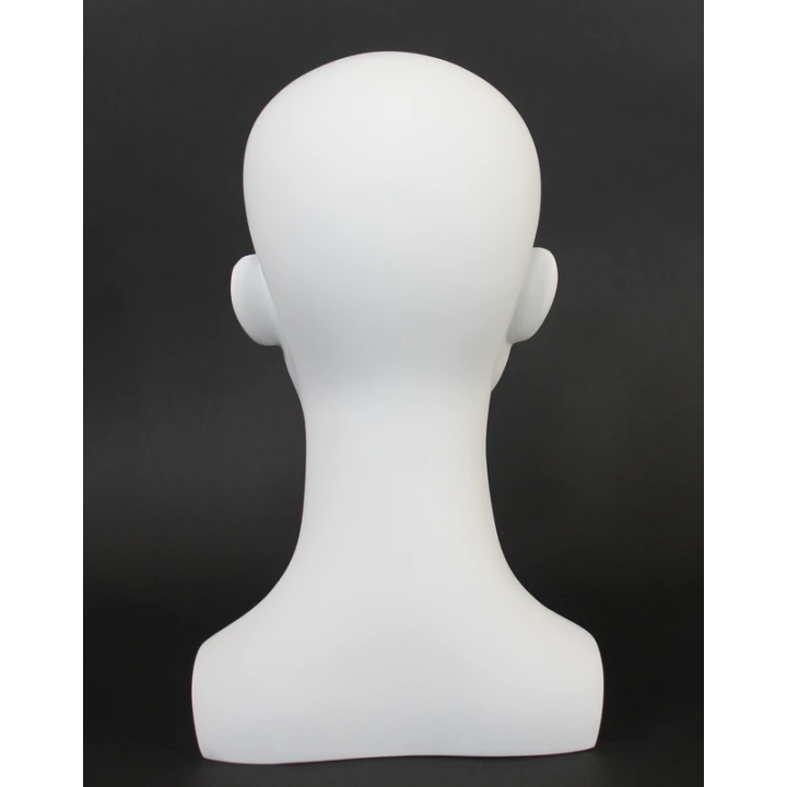 MH53-WT - 13 in Matte White Abstract Featured Face Female Head Mannequin