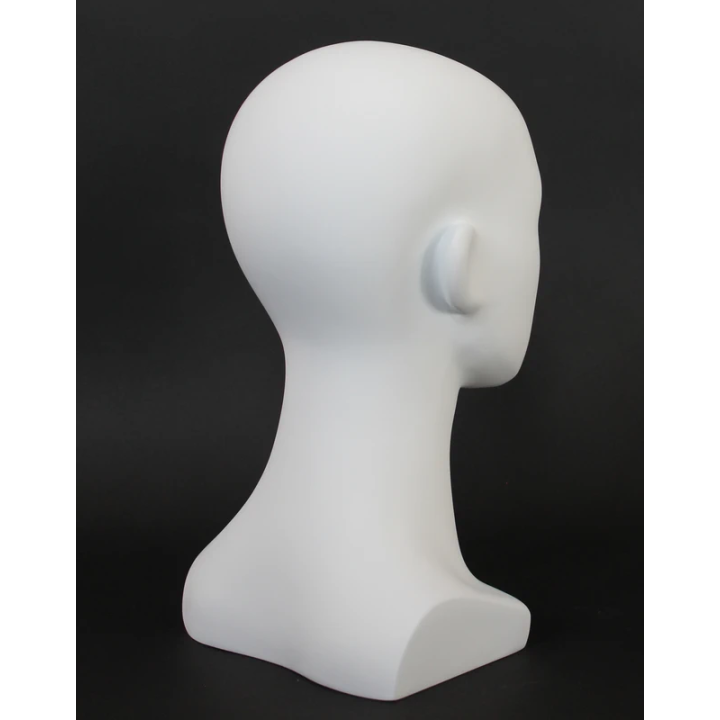 MH53-WT - 13 in Matte White Abstract Featured Face Female Head Mannequin