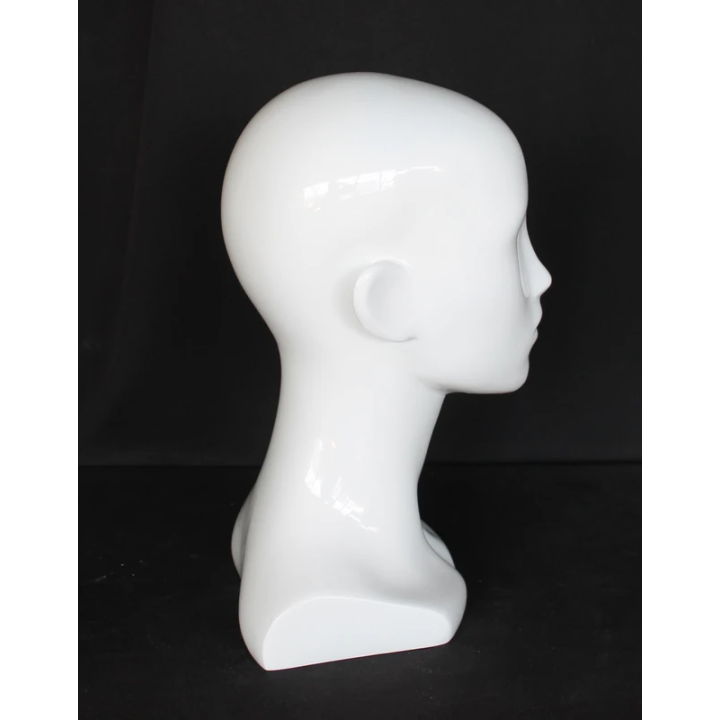MH53-GW - 13 in H Glossy White Abstract Face Female Head Mannequin