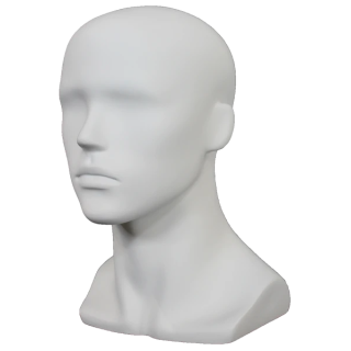 MH8-WT - 14 in H Matte White Abstract Face Male Head Mannequin