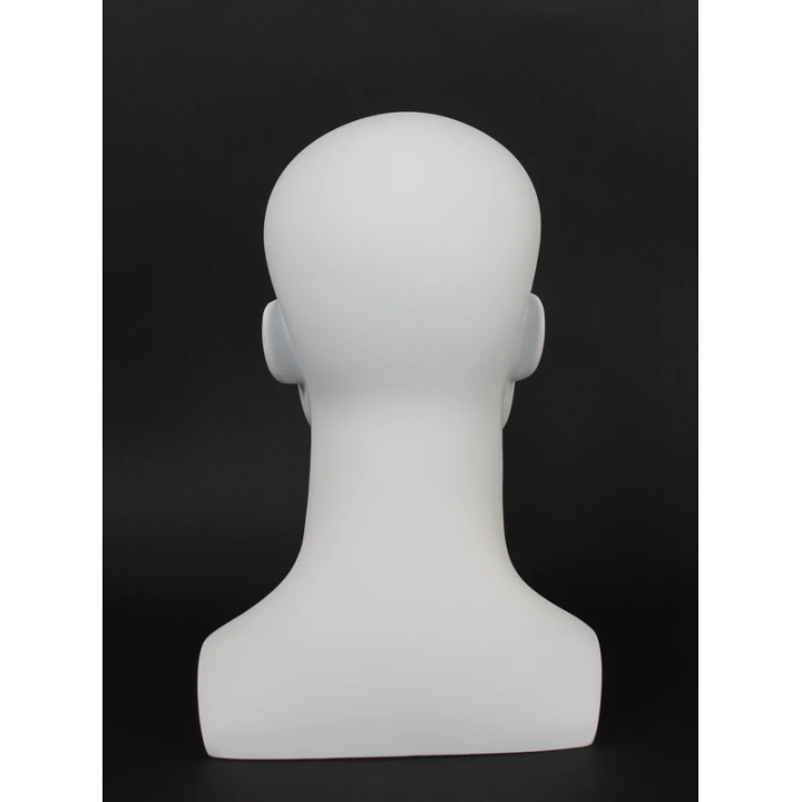 MH8-WT - 14 in H Matte White Abstract Face Male Head Mannequin