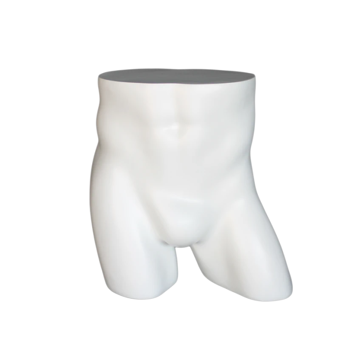 MT003-WT - 16 in Full Round Male Buttocks Mannequin Display Form