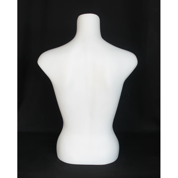 FT15-WT - 25 in Matte White Full Round Female Torso Form Mannequin
