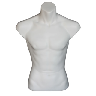 MT15-WT - 27 in Full Round Male Torso Form mannequin Display