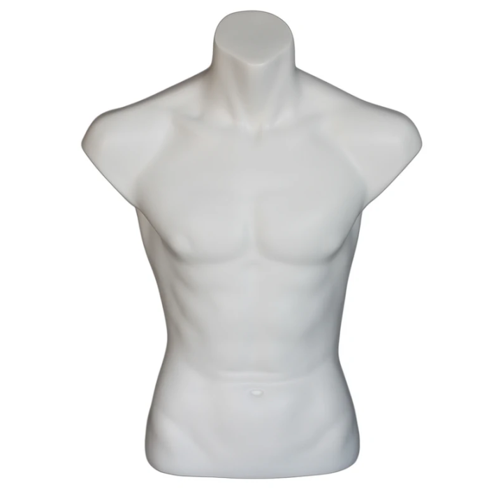 MT15-WT - 27 in Full Round Male Torso Form mannequin Display