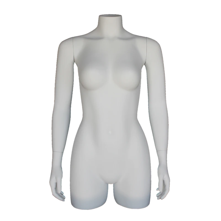 FT21-WT - 31 in White 3Q Body Female Torso With Arms Display Mannequin