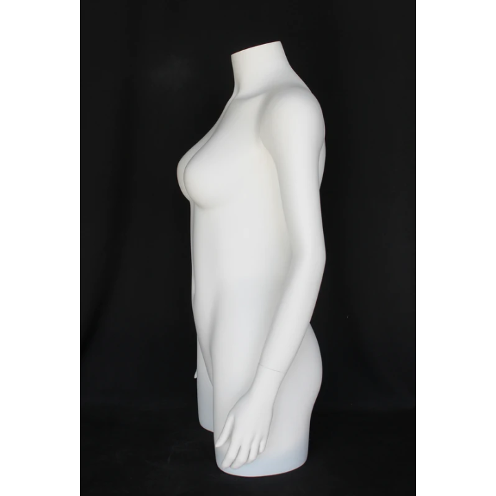 FT21-WT - 31 in White 3Q Body Female Torso With Arms Display Mannequin