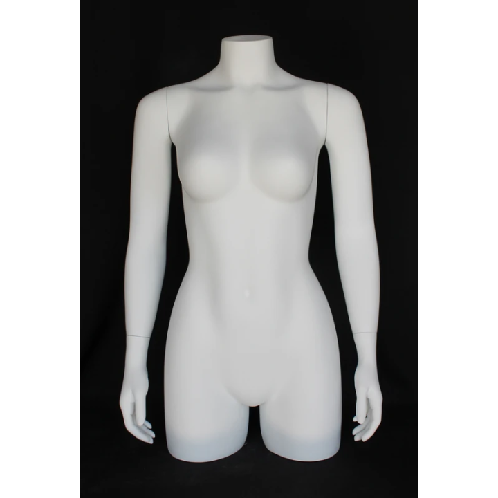 FT21-WT - 31 in White 3Q Body Female Torso With Arms Display Mannequin