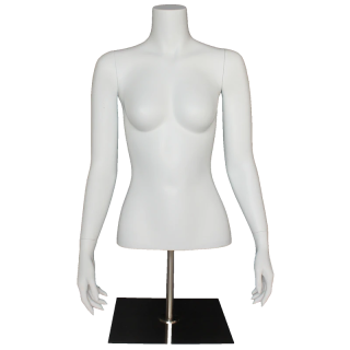 FT6-WM - 46 in Female Torso mannequin with Arms and Metal Base