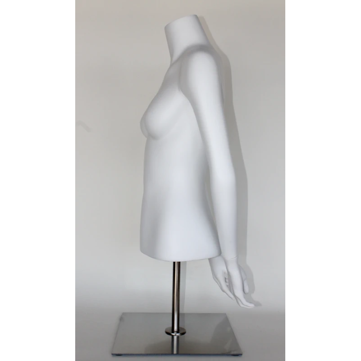 FT8-WM - 46 in Female Torso mannequin with Arms at Back and Metal Base
