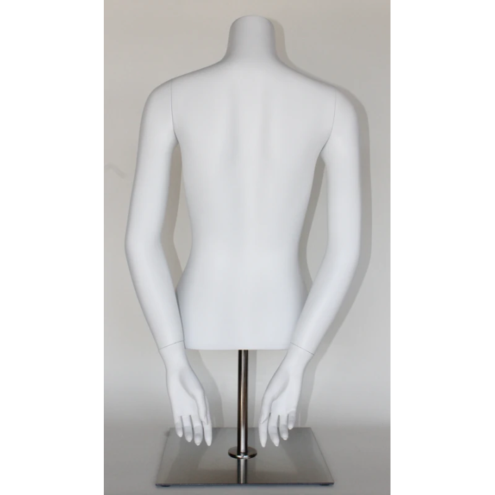 FT8-WM - 46 in Female Torso mannequin with Arms at Back and Metal Base