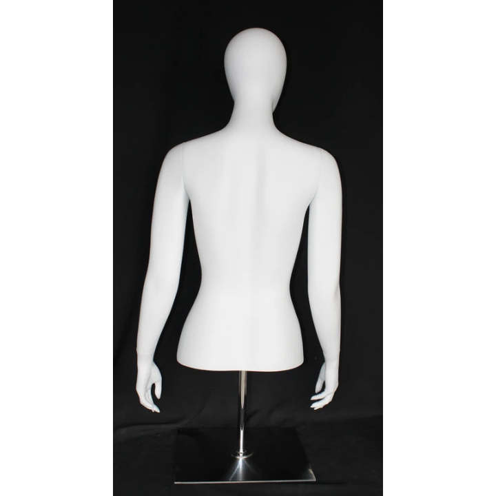 FT6E-WM - 48 in Egg Head Female Torso mannequin with Arms and Metal Base
