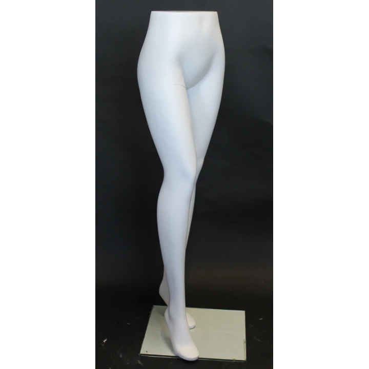 ST001-WT - 46 in Matte White Female Leg Form mannequin with Glass Base