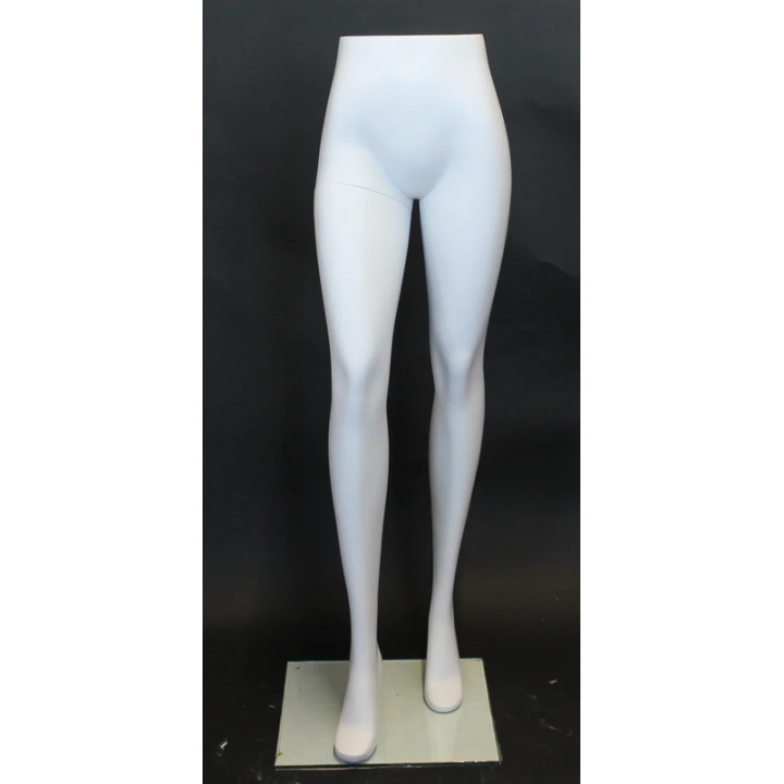 ST001-WT - 46 in Matte White Female Leg Form mannequin with Glass Base