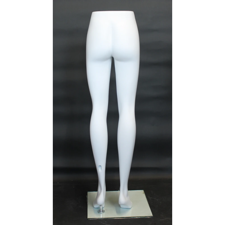 ST003-WT - 47 in Matte White Female Leg Form mannequin with Glass Base