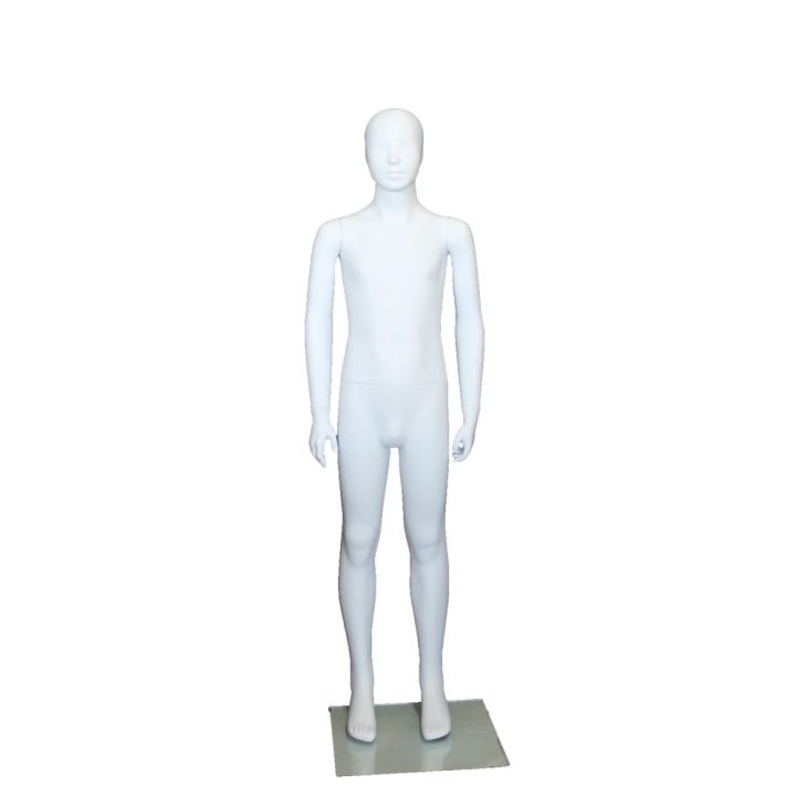 CM10-WT-Abstract Face White colored Unisex full body Child Mannequin 8-10 years
