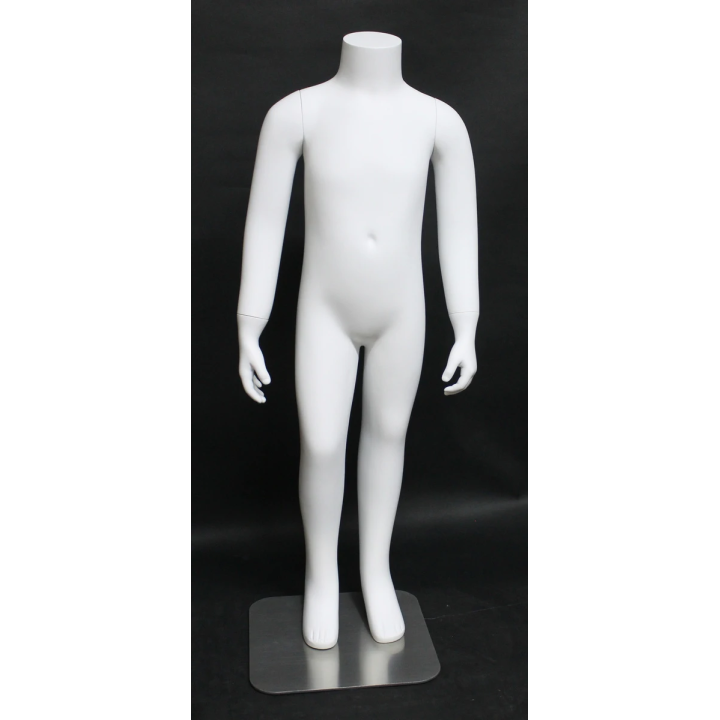KEH06-WT - Matte White full 4-6 years body Headless Unisex Child Mannequin