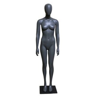 STB-6FE-DGR - 5 ft 11 in Dark Grey Simple standing Egg Head Female Mannequin