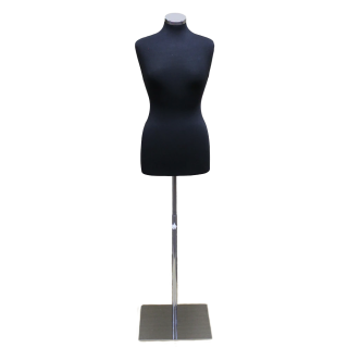B68-BM-Size 8/10 Black Female Dress form mannequin Metal Base