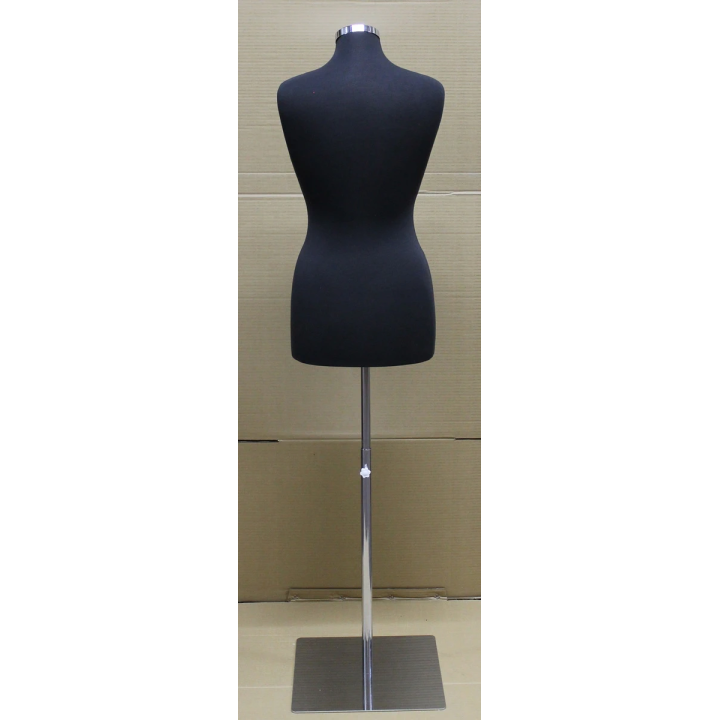 B68-BM-Size 8/10 Black Female Dress form mannequin Metal Base