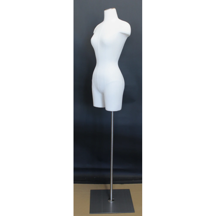 BF4-WM - Size 4/6 Off White Female 3Q Dress form mannequin Metal Base