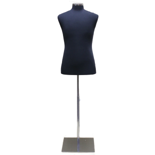 MDF61-BM - Size M Black Male Dress Form Mannequin Metal Neck / Base