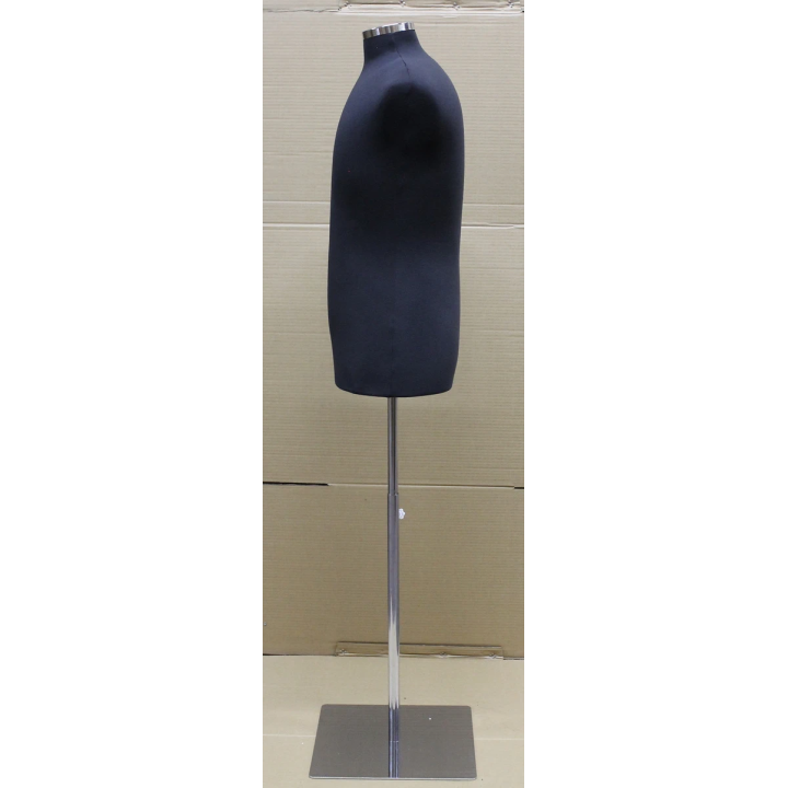 MDF61-BM - Size M Black Male Dress Form Mannequin Metal Neck / Base