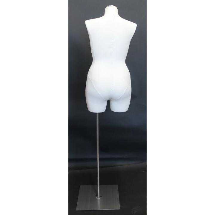 BF16-WM - Size 16/18 PLUS SIZE White Linen Female 3Q Dress form mannequin