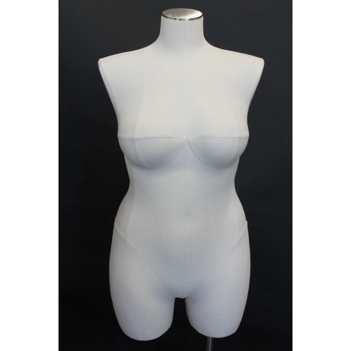 BF16-WM - Size 16/18 PLUS SIZE White Linen Female 3Q Dress form mannequin