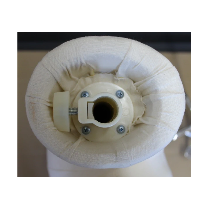 MDF4-WM - Size L White Linen 3Q Male Body form mannequin Metal Neck Base