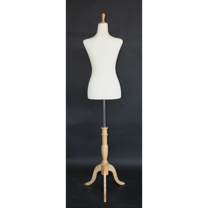 B20-FR - Size 4/6 Female Dress Body form mannequin with wooden tripod base