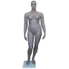 5 ft 11 in Headless Full Body Male Mannequin Matte Silver STM052-ST