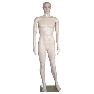 PL-M1 - 6 ft 2 in Low Cost Plastic Face Make Up Male Mannequin