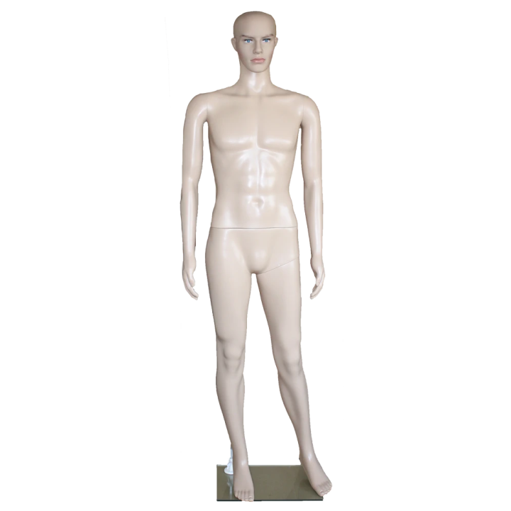 PL-M1 - 6 ft 2 in Low Cost Plastic Face Make Up Male Mannequin