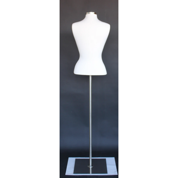 B7-WM - White Size 6/8 Female Blouse Dress form mannequin Metal base