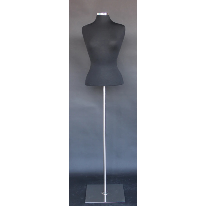 B7-BM - Black Size 6/8 Female Blouse Dress form mannequin Metal base
